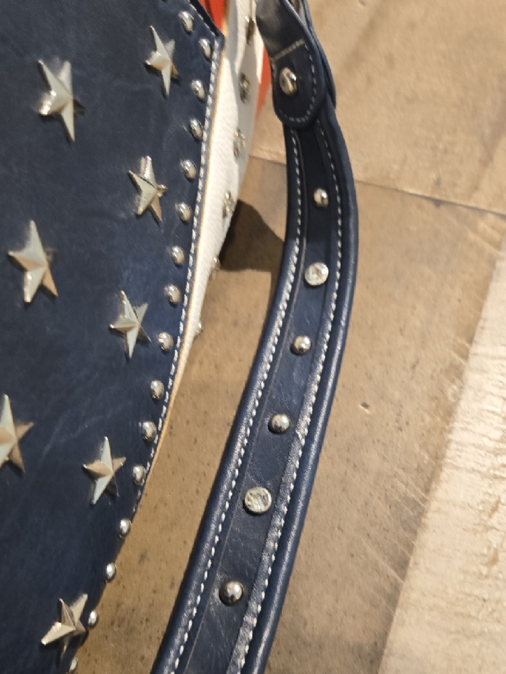 Patriotic Navy, Red & White Studded Handbag - Picture 9 of 9